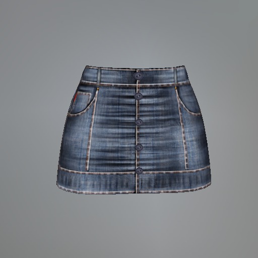 Blue Denim Slink Button Miniskirt