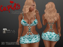 *CF* BEADED ROPE MINI MAITREYA GREEN Hibiscus