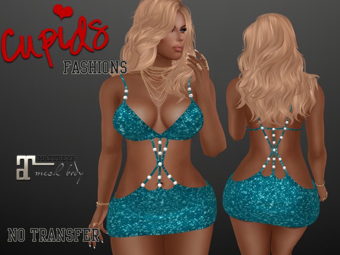 *CF* BEADED ROPE MINI MAITREYA GREEN Glitter