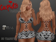 *CF* BEADED ROPE MINI MAITREYA Black Hibiscus