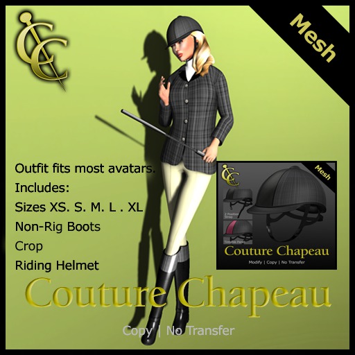 CC Equestrian Riding Outfit Set - Black Plaid