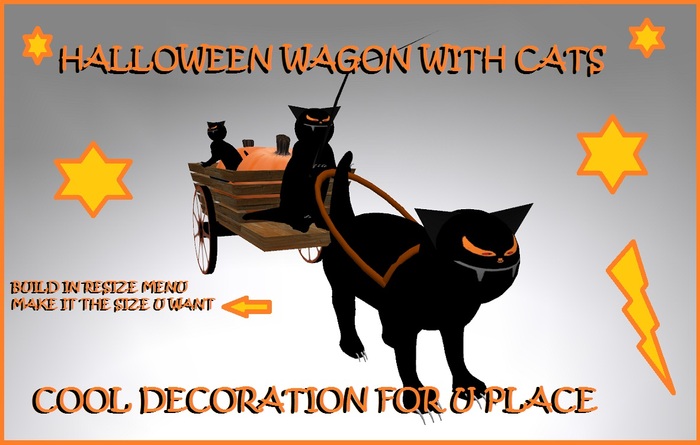 Halloween Cats With Whagon En Pumpkins BOXET