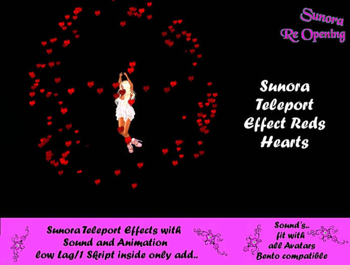 Sunora Teleport Effect Reds Hearts