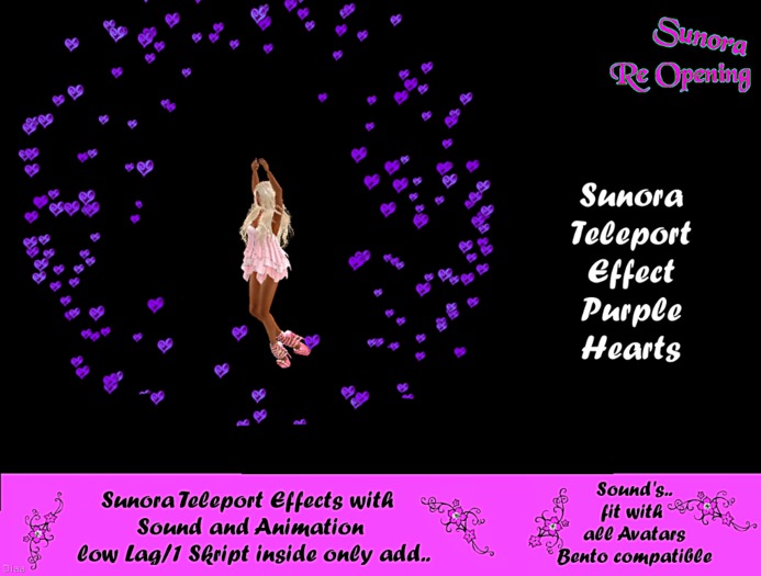 Sunora Teleport Effect Purple Hearts