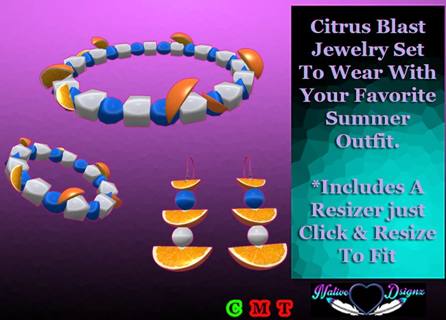 ~NHD~ Citrus Blast Jewelry Set *Orange* (Add To Unpack)