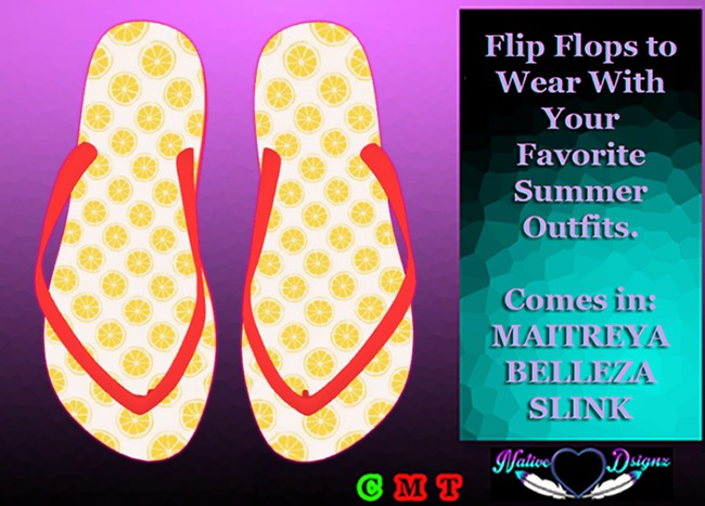 ~NHD~ Citrus Blast Flip Flops *Lemon*