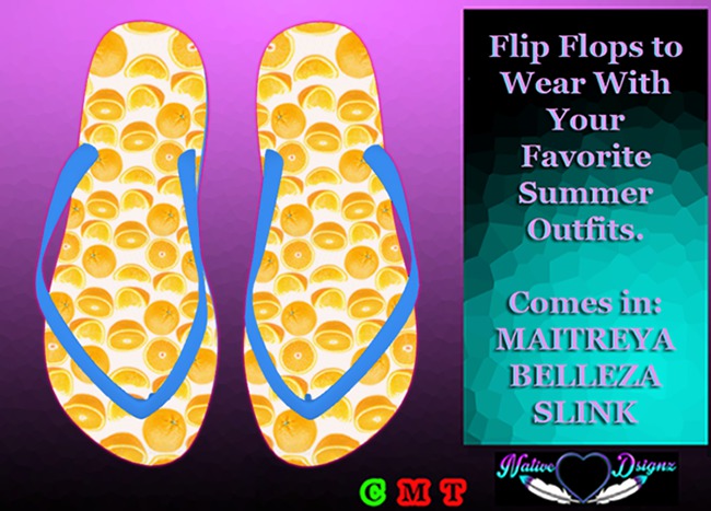 ~NHD~ Citrus Blast Flip Flops *Orange*
