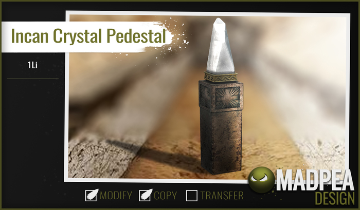MadPea Incan Crystal Pedestal