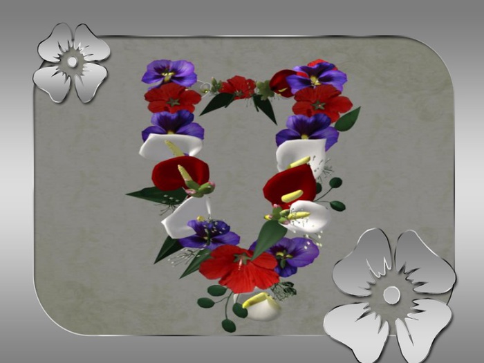 Box aloha necklace   red violet white