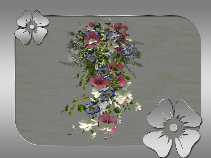 Box bridal bouquet  hib pink blau orchid