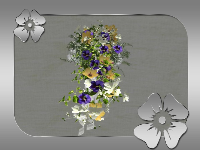 Box bridal bouquet hib yellow violet& orchid