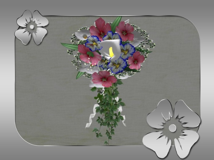 Box bridesmaid bouquet  hib pink blau calla