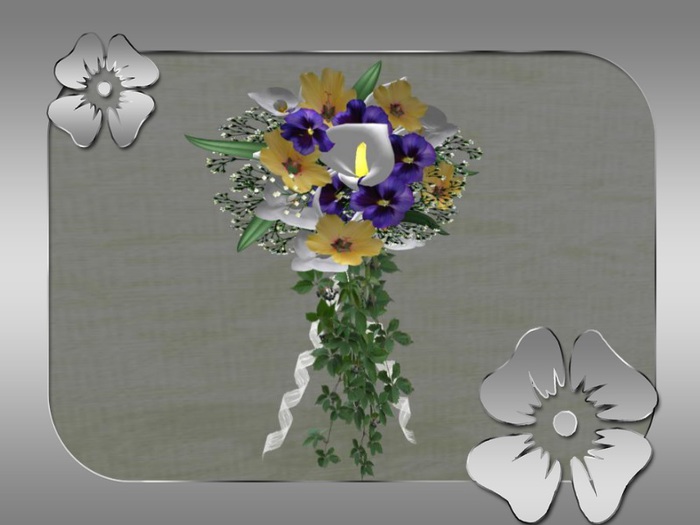 Box bridesmaid bouquet hib yellow violet  calla