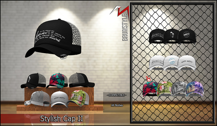 [BrunStyle] Stylish Cap II - Black/Red Flowery