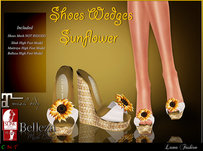 -Lamu Fashion-Shoes Wedges *Sunflower*