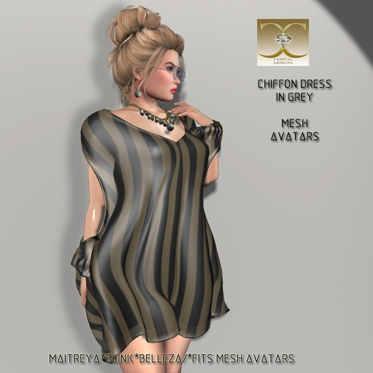 CHIFFON DRESS IN GREY