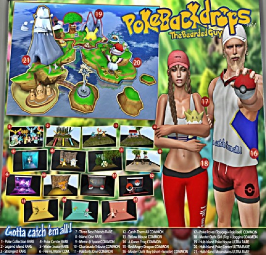 BOX Poke-Backdrop 3 Best Friends - TBG RARE