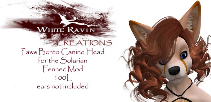 White Ravin Creations - Fennec Paws Bento Canine Head Applier