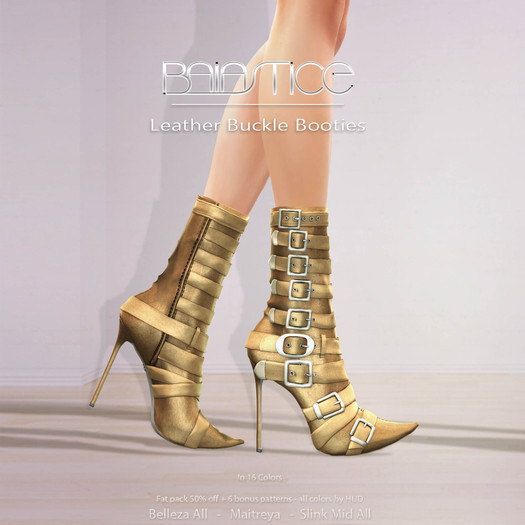 Baiastice_Leather Buckle Booties.Silver