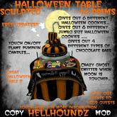 Halloween table with cake, ghost emitter, gives out cookies and chocolate- mod/copy