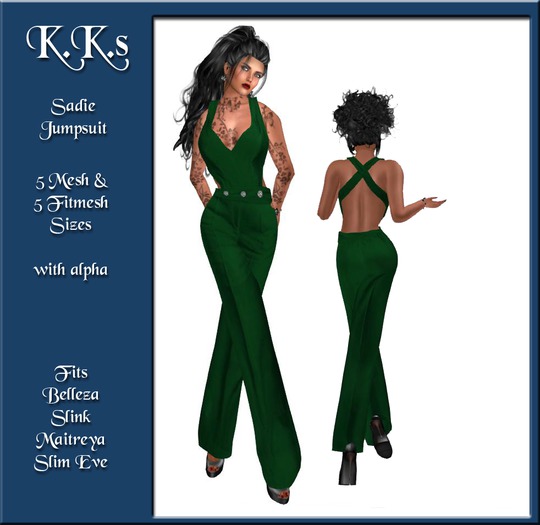KKs Sadie Mesh Jumpsuit in Green