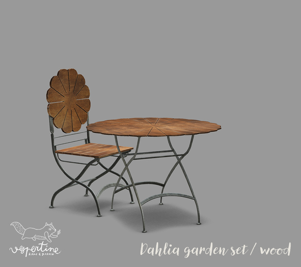 {vespertine}- dahlia garden set / wood OUTLET