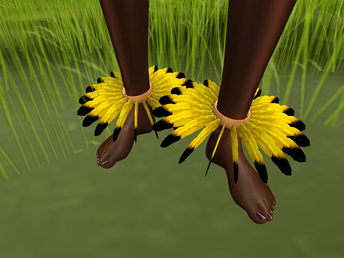 Yellow Feather Ankle Bracelet
