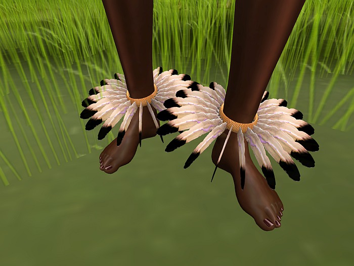 Beige Feather Ankle Bracelet