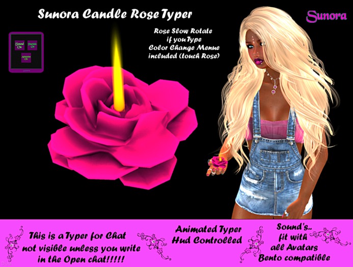 ღSunora Candle Rose Typerღ