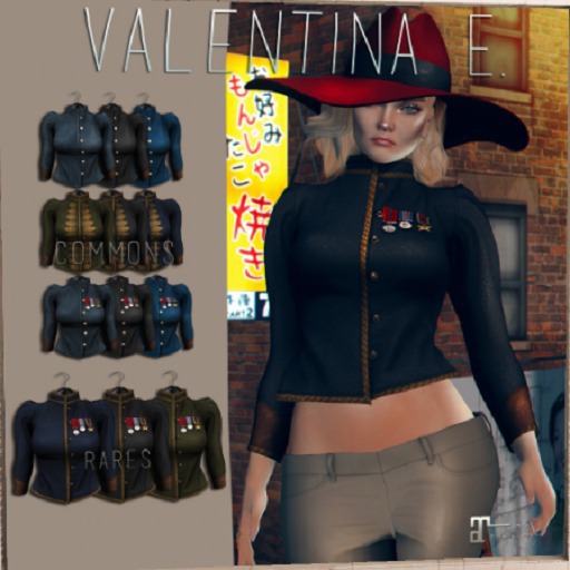 :V.e. Elle Military Jacket Black Embroidery COMMON