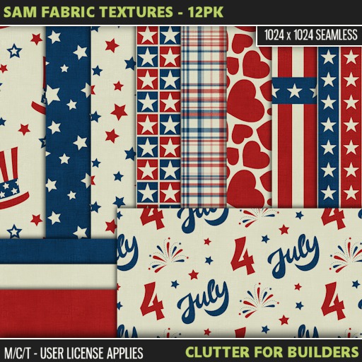 Clutter - Sam Fabric Textures - 12PK