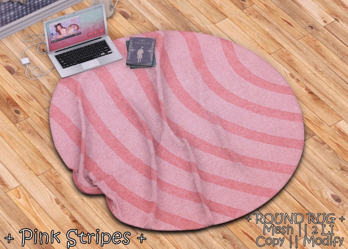 WIB - Round Mesh Rug - Pink Stripes