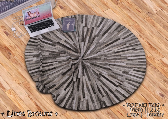 || When I'm Bored || Round Mesh Rug || Lines Browns || 2 LI 