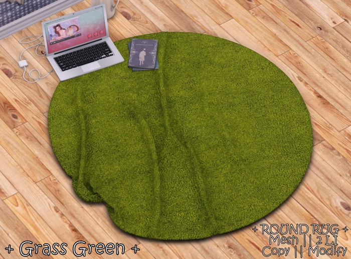 || When I'm Bored || Round Mesh Rug || Grass Green || 2 LI 