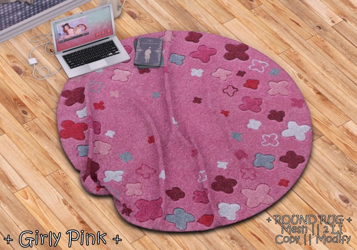 || When I'm Bored || Round Mesh Rug || Girly Pink || 2LI 