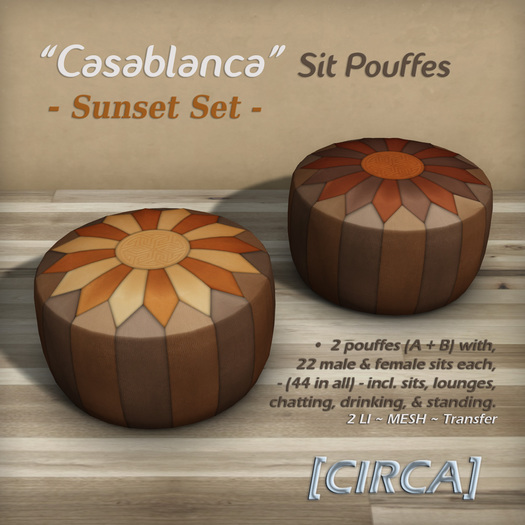[CIRCA] - "Casablanca" Sit Pouffes - Sunset Set