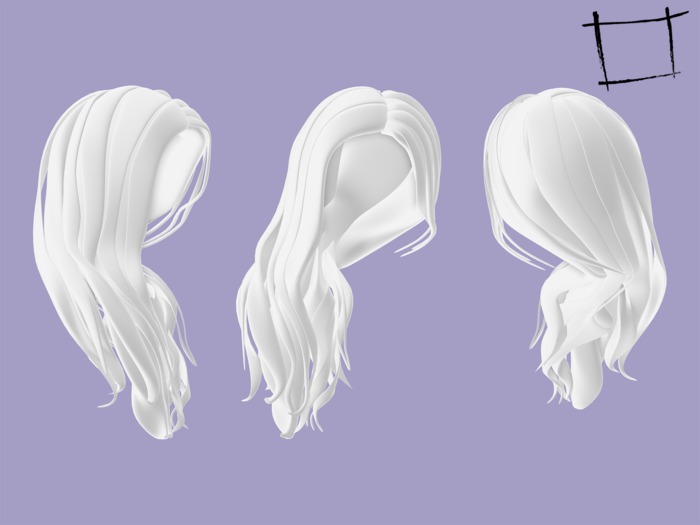 Full Perm Womens Long Thick Hair Over Right Shoulder