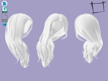 Dae Obj FBX Long Thick Hair Brushed To Right