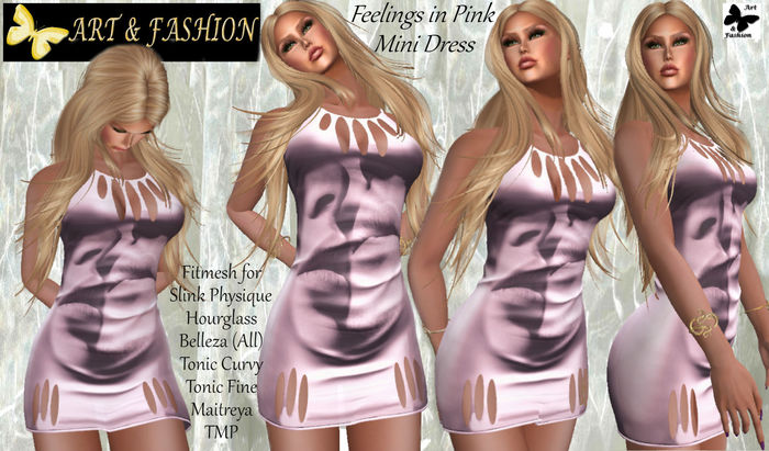 ART & FASHION - FEELINGS IN PINK MINI DRESS