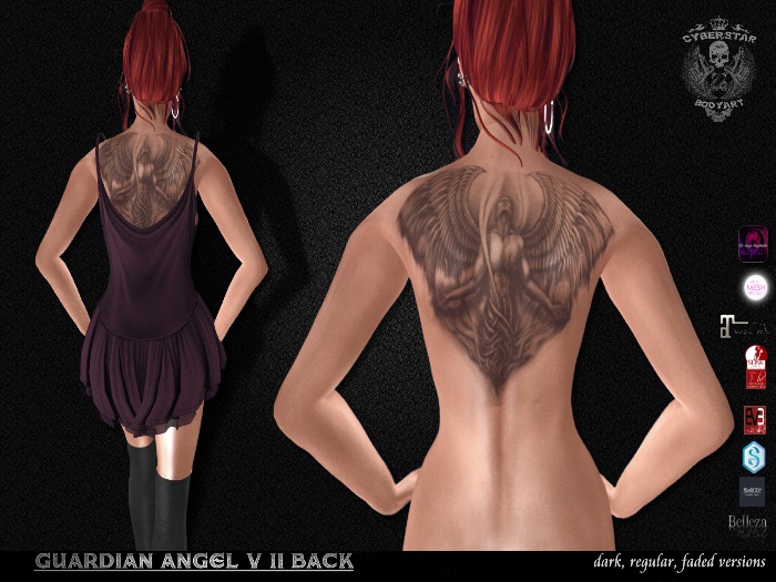 Guardian Angel V2  Back Tattoos - Tatoo  Appliers HUDs  - wearME