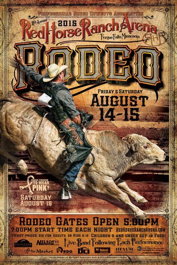 Cowboy Rodeo Wall Art - Red Horse Rodeo Poster