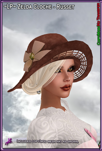 ~LP~ Zelda Cloche (BOXED) Russet