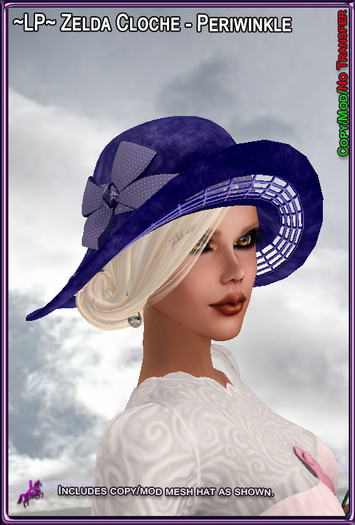 ~LP~ Zelda Cloche (BOXED) Periwinkle