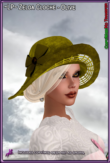 ~LP~ Zelda Cloche (BOXED) Olive