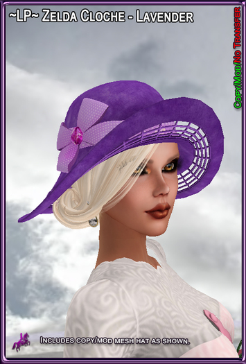 ~LP~ Zelda Cloche (BOXED) Lavender