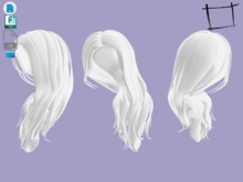 Dae Obj FBX Long Thick Hair Brushed To Left