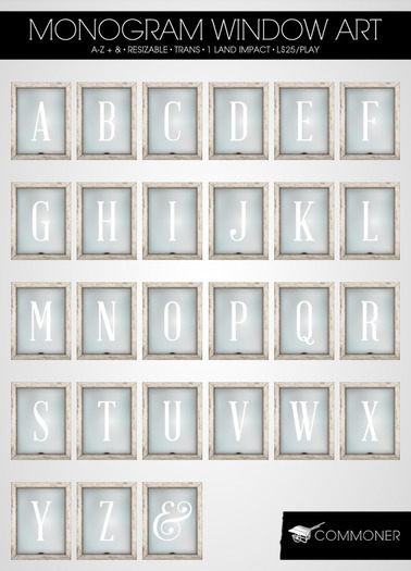 [Commoner] Monogram Window Art / F
