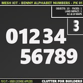 Clutter - Mesh Kit - Benny Alphabet Numbers - Pk 01