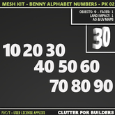 Clutter - Mesh Kit - Benny Alphabet Numbers - Pk 02