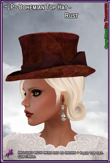 ~LP~Bohemian Top Hat (BOXED) Rust